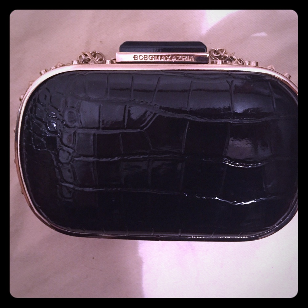 BCBG Max Azria Studded Patent Clutch